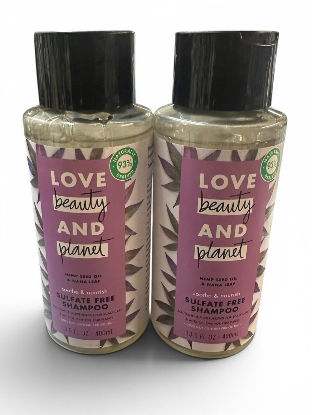 Love Beauty And Planet Hemp See oil & Nana Leaf Shampoo 13.5oz Each (2Pack)-New